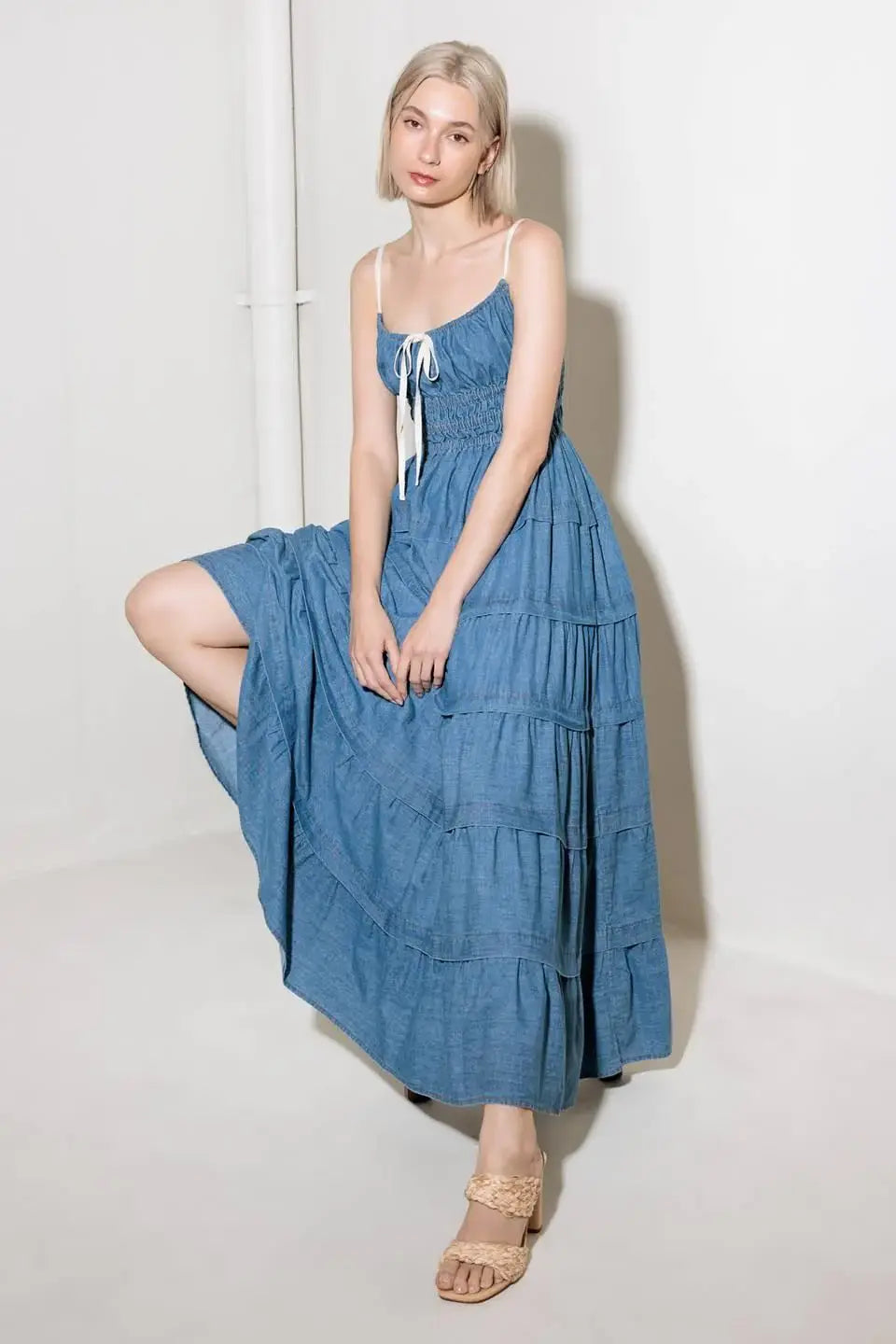 ETERNAL DESIRE DENIM MIDI DRESS - Flying Tomato - Flyclothing LLC