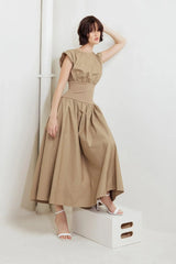 DREAMWEAVER ROMANTIC WOVEN MIDI DRESS - Flying Tomato - Flyclothing LLC