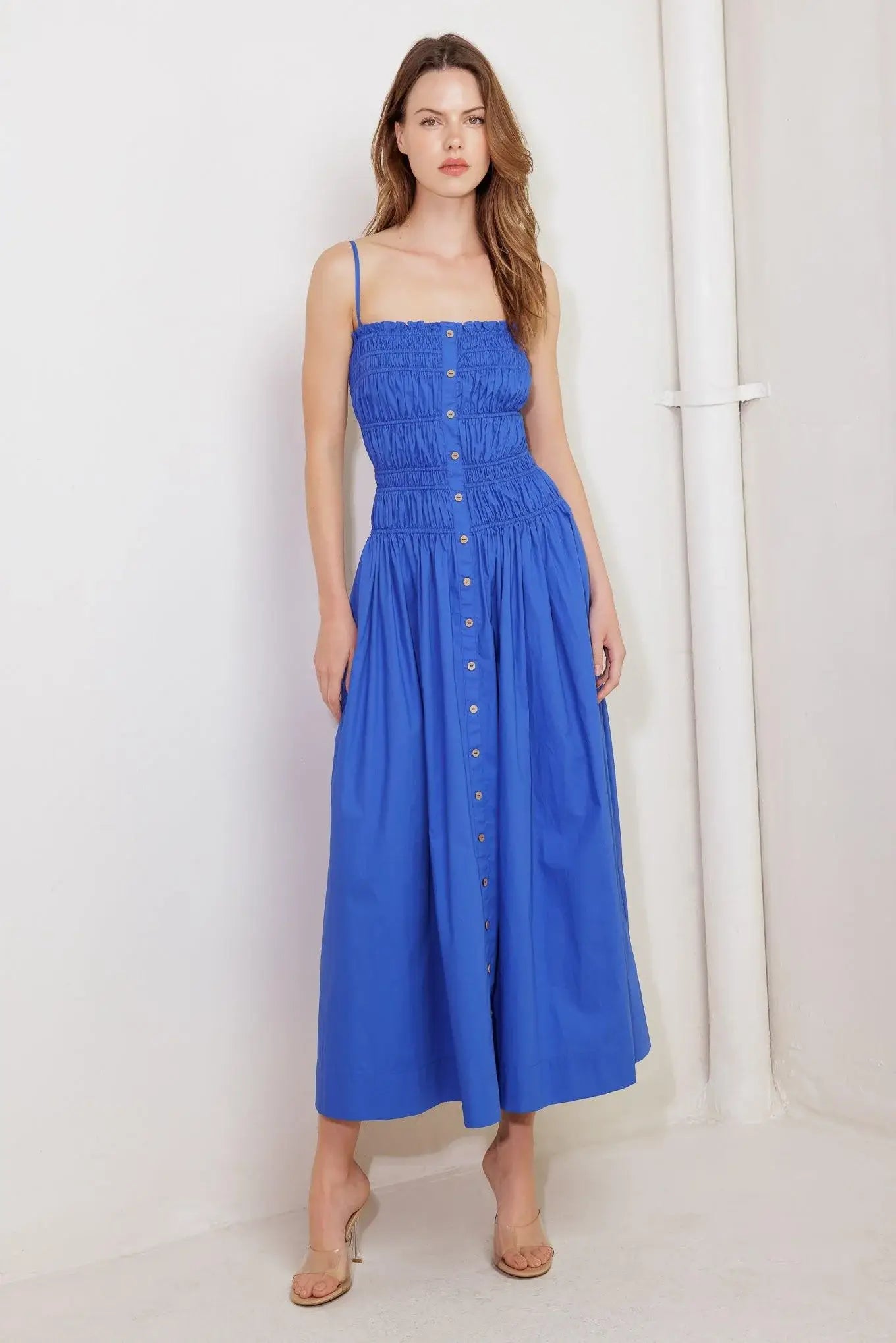 MOONLIGHT ON MY WOVEN MIDI DRESS - Flying Tomato - Flyclothing LLC