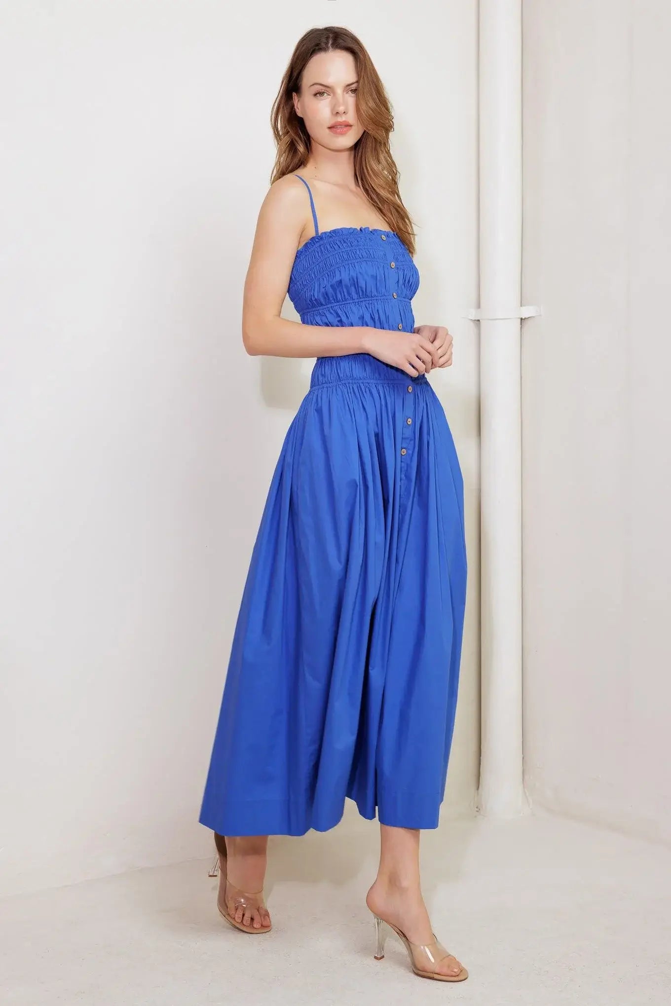 MOONLIGHT ON MY WOVEN MIDI DRESS - Flying Tomato - Flyclothing LLC