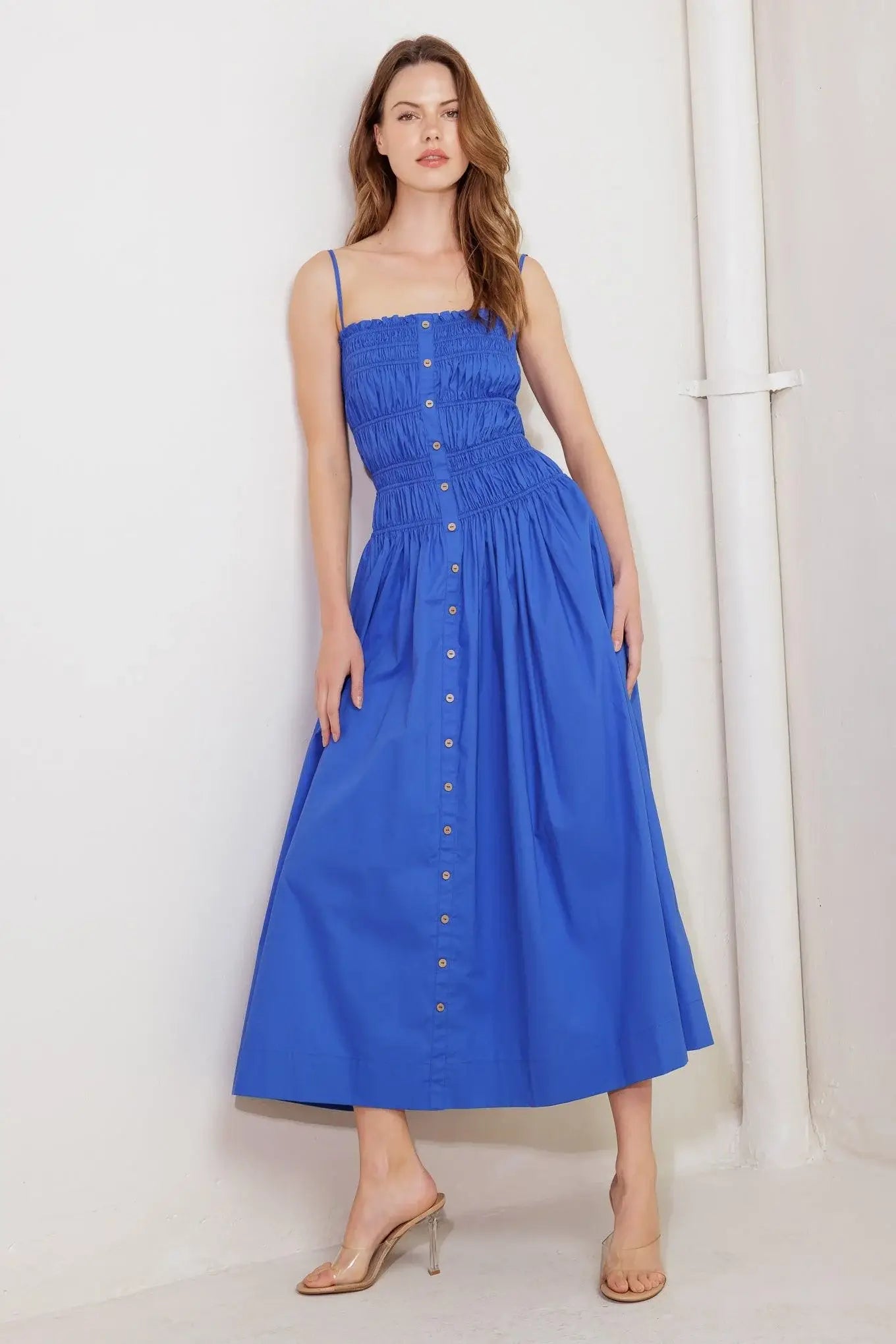 MOONLIGHT ON MY WOVEN MIDI DRESS - Flying Tomato - Flyclothing LLC