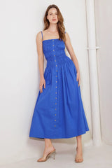 MOONLIGHT ON MY WOVEN MIDI DRESS - Flying Tomato - Flyclothing LLC