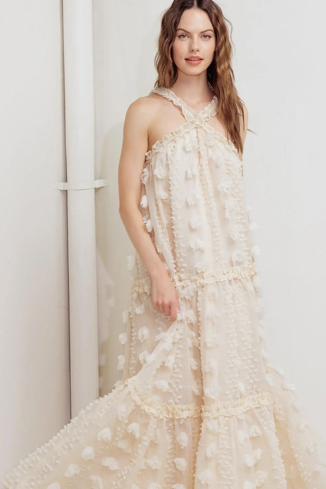 CLOUD NINE GOWN WOVEN ANKLE DRESS - Flying Tomato - Flyclothing LLC