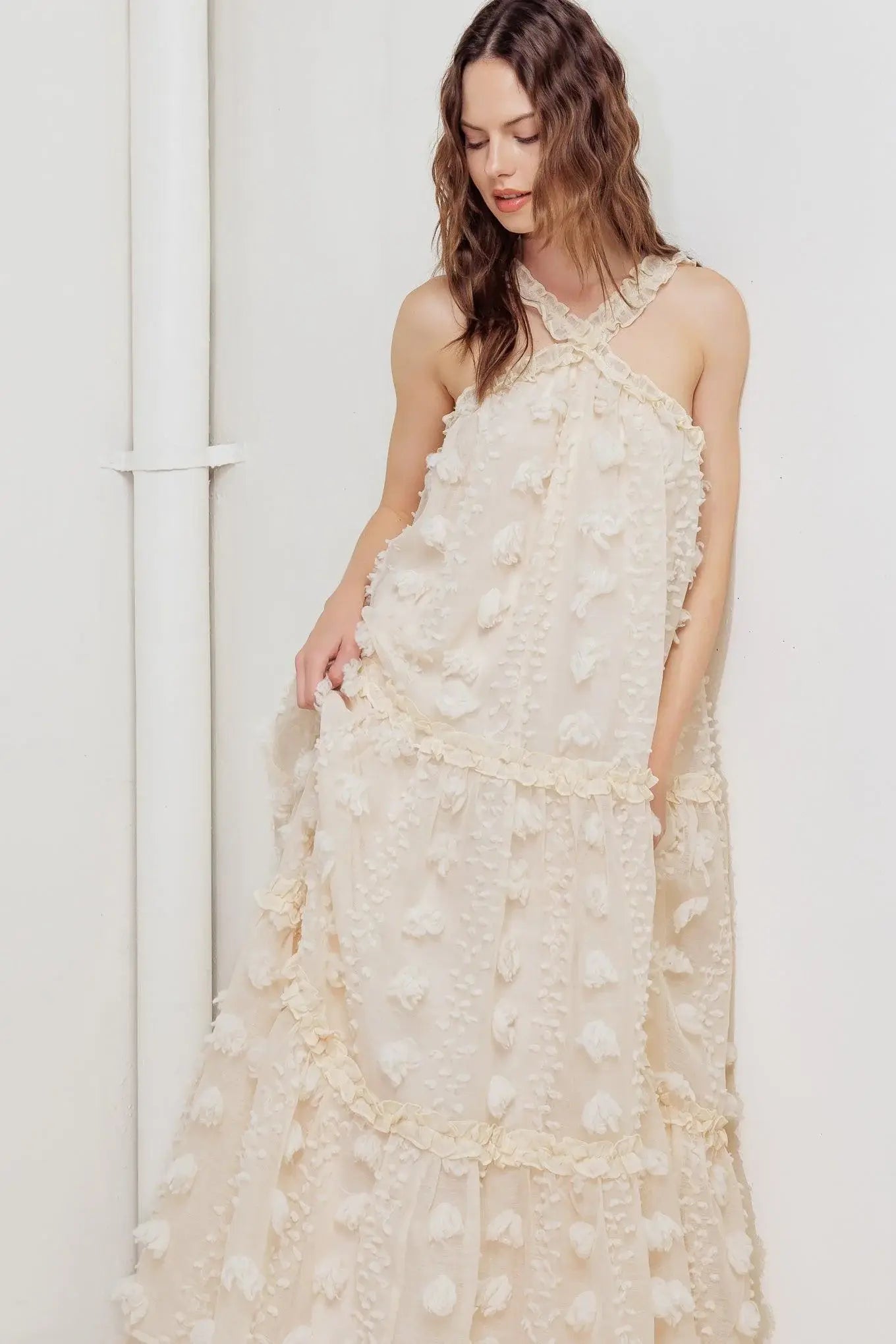 CLOUD NINE GOWN WOVEN ANKLE DRESS - Flying Tomato - Flyclothing LLC