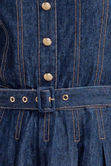 MOONLIGHT SERENADE DENIM MIDI DRESS - Flying Tomato - Flyclothing LLC