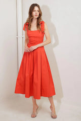 GENTLE SHADE WOVEN MIDI DRESS - Flying Tomato - Flyclothing LLC