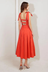 GENTLE SHADE WOVEN MIDI DRESS - Flying Tomato - Flyclothing LLC