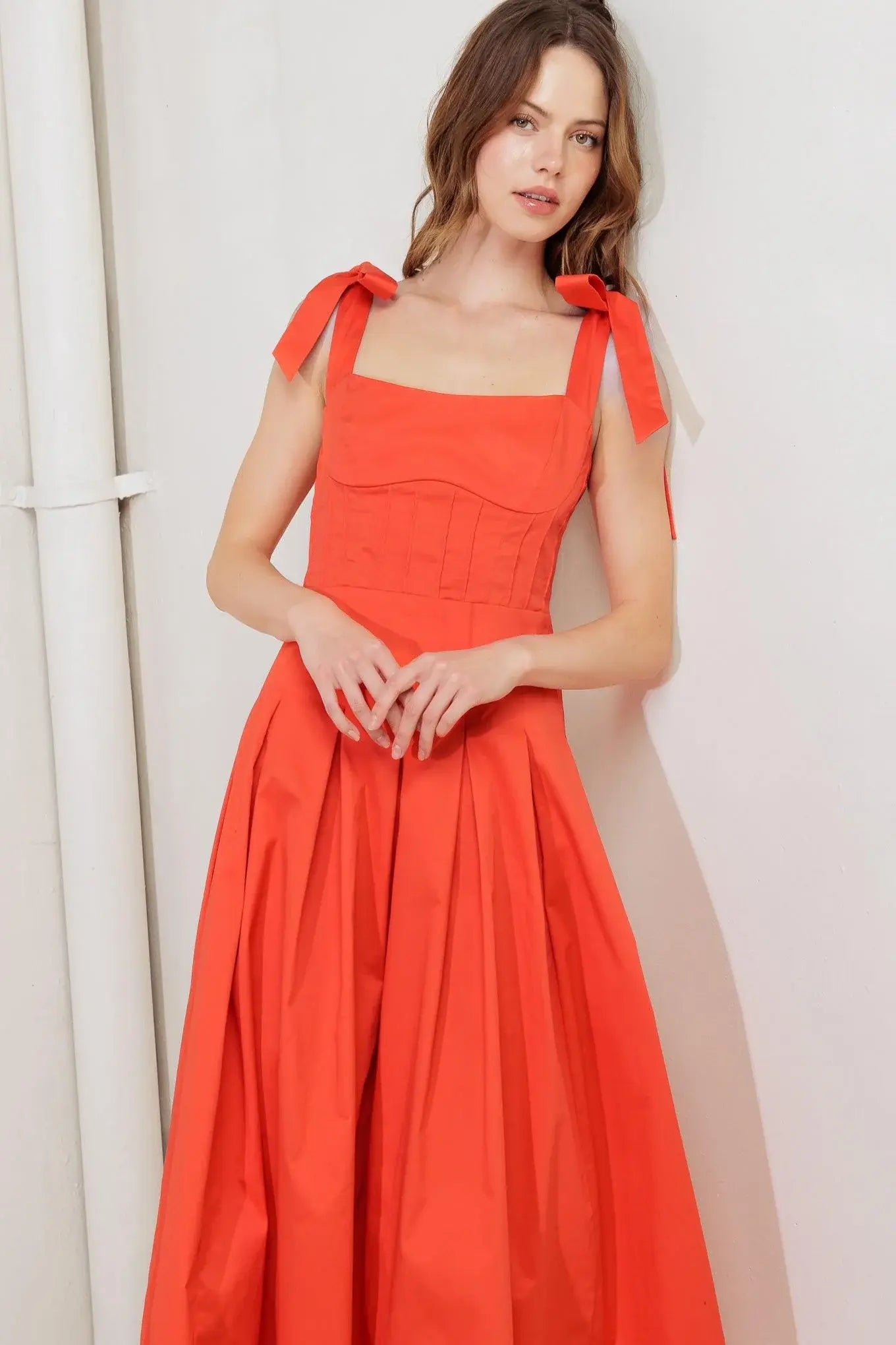 GENTLE SHADE WOVEN MIDI DRESS - Flying Tomato - Flyclothing LLC