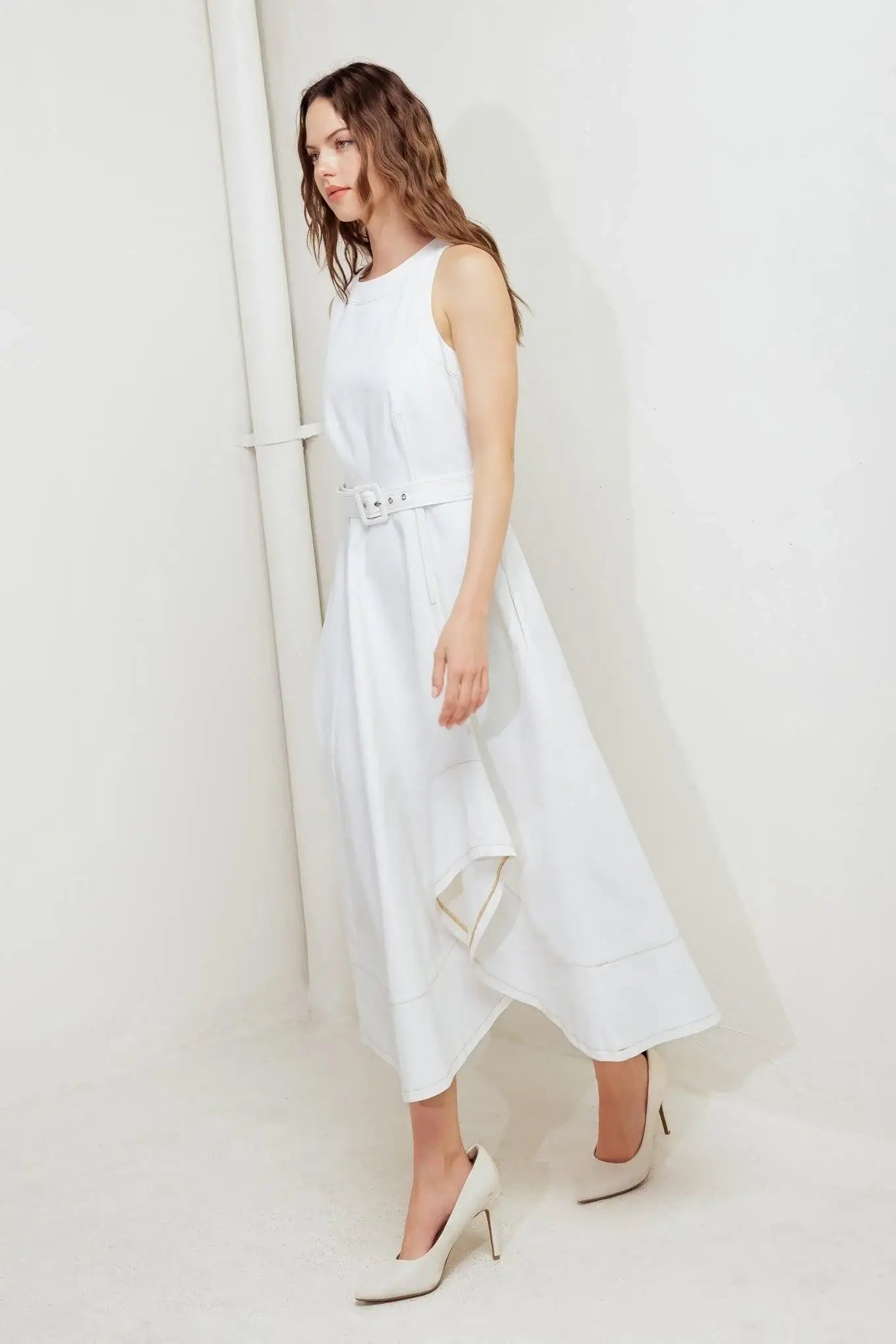 POET’S MUSE WOVEN MIDI DRESS - Flying Tomato - Flyclothing LLC
