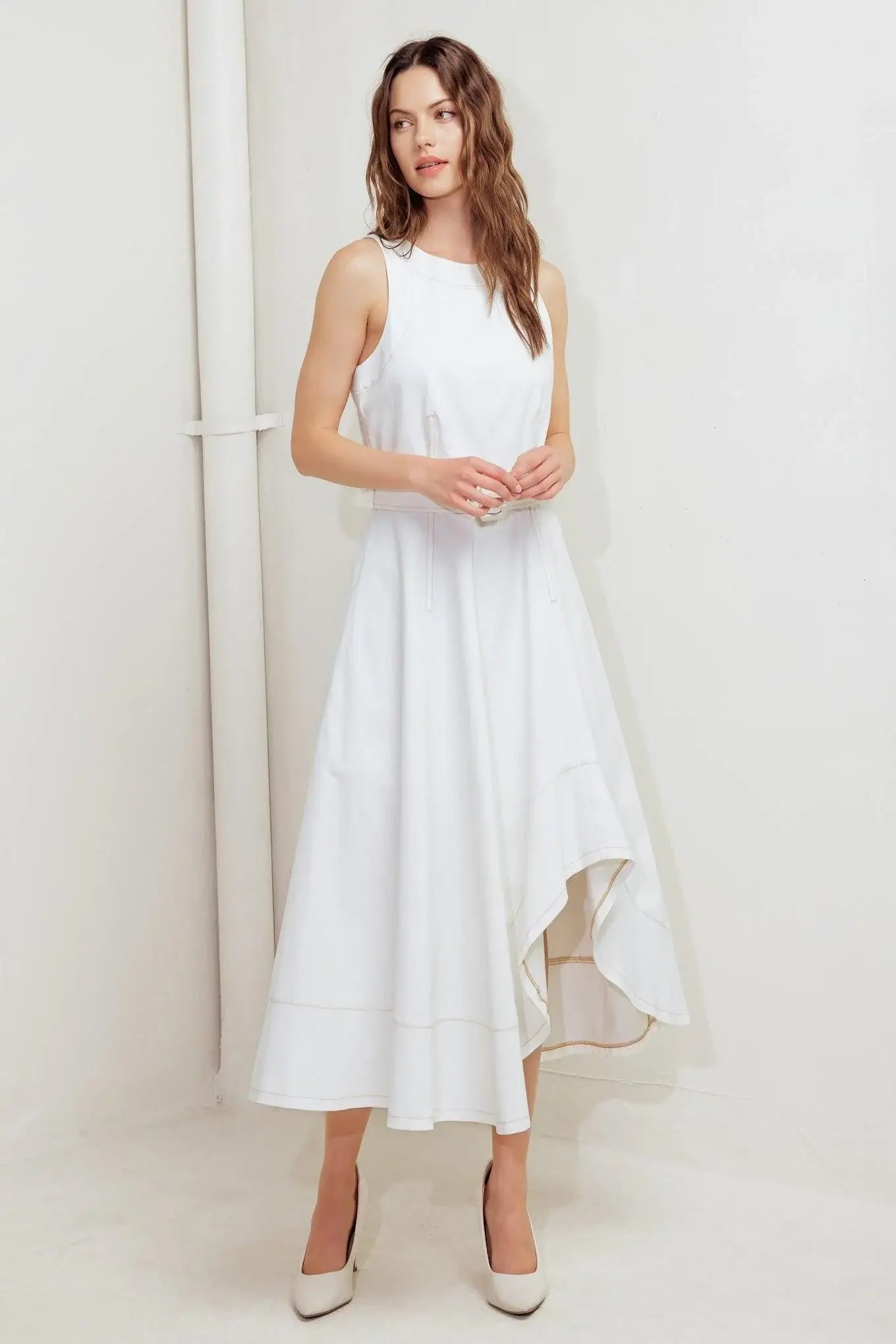 POET’S MUSE WOVEN MIDI DRESS - Flying Tomato - Flyclothing LLC
