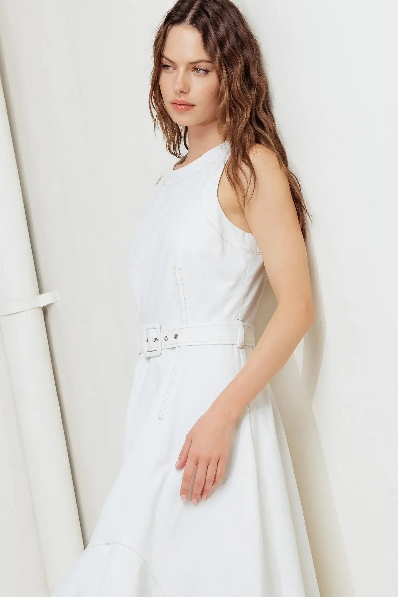 POET’S MUSE WOVEN MIDI DRESS - Flying Tomato - Flyclothing LLC