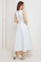 POET’S MUSE WOVEN MIDI DRESS - Flying Tomato - Flyclothing LLC