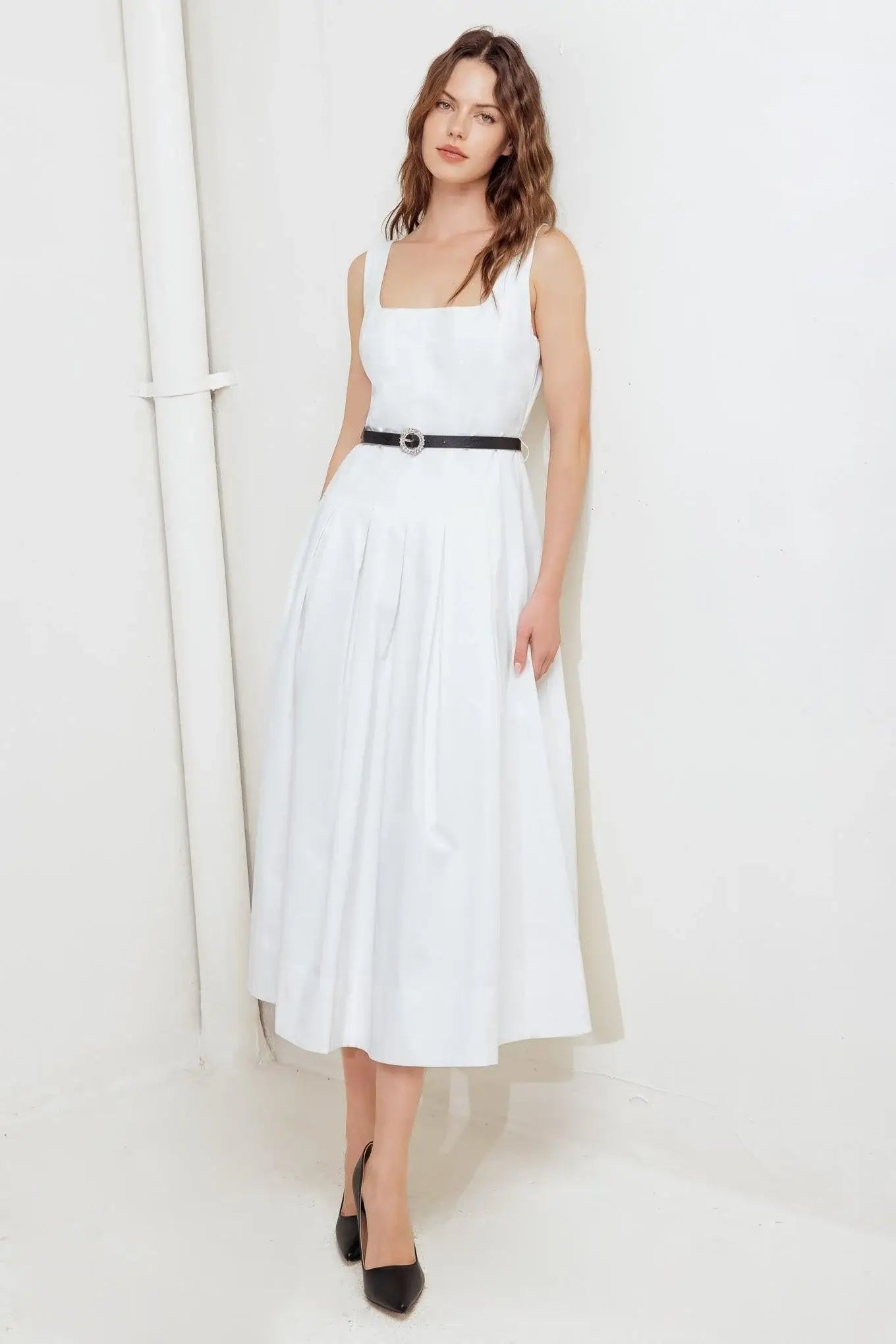 SUNDAY REVERIE WOVEN MIDI DRESS - Flying Tomato - Flyclothing LLC