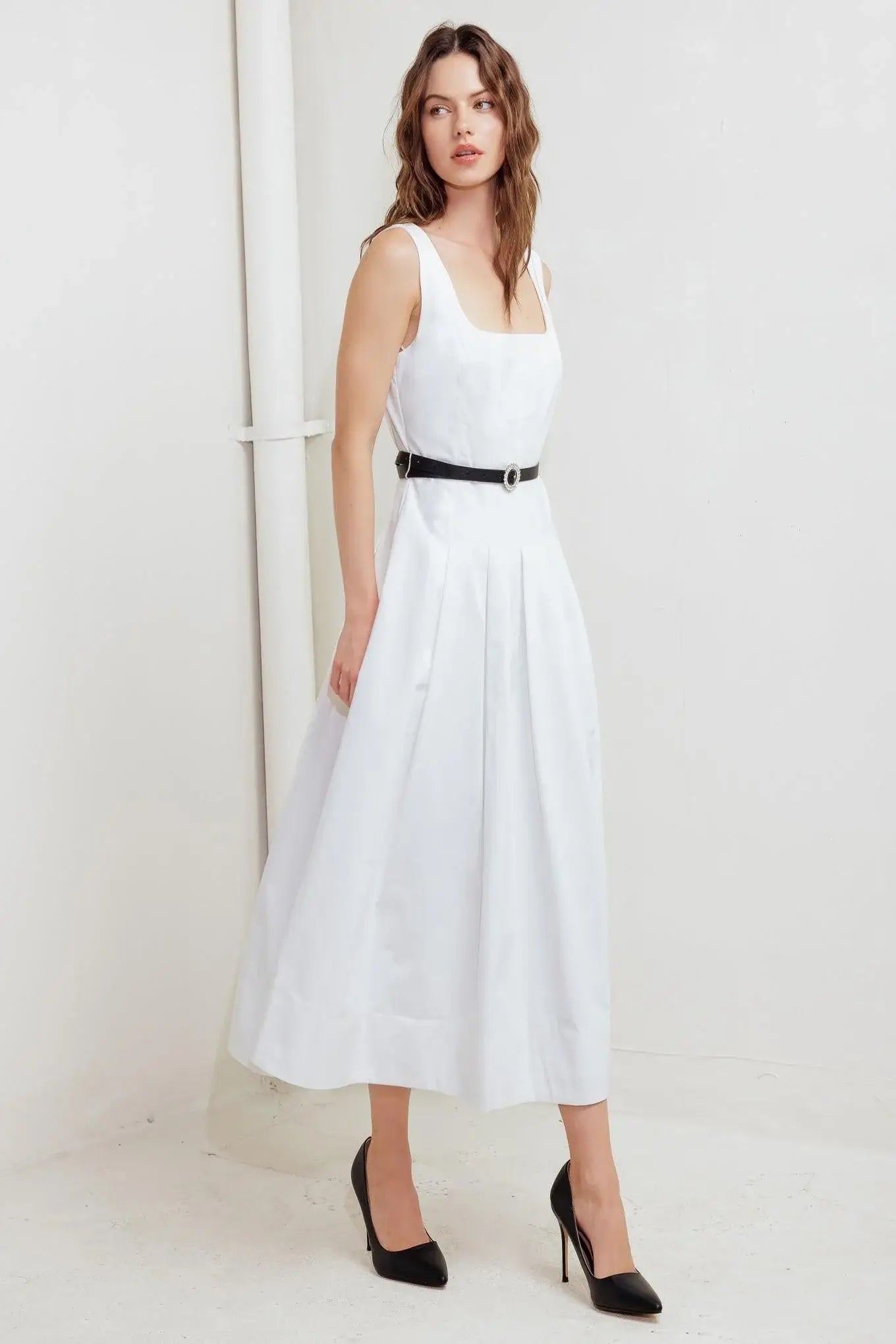 SUNDAY REVERIE WOVEN MIDI DRESS - Flying Tomato - Flyclothing LLC