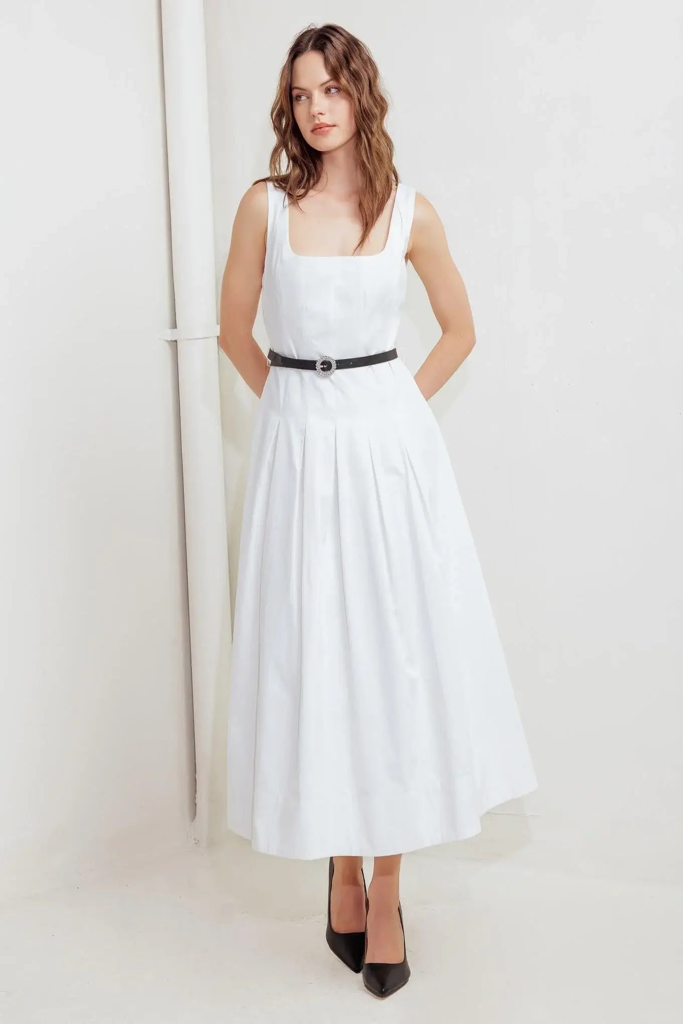 SUNDAY REVERIE WOVEN MIDI DRESS - Flying Tomato - Flyclothing LLC