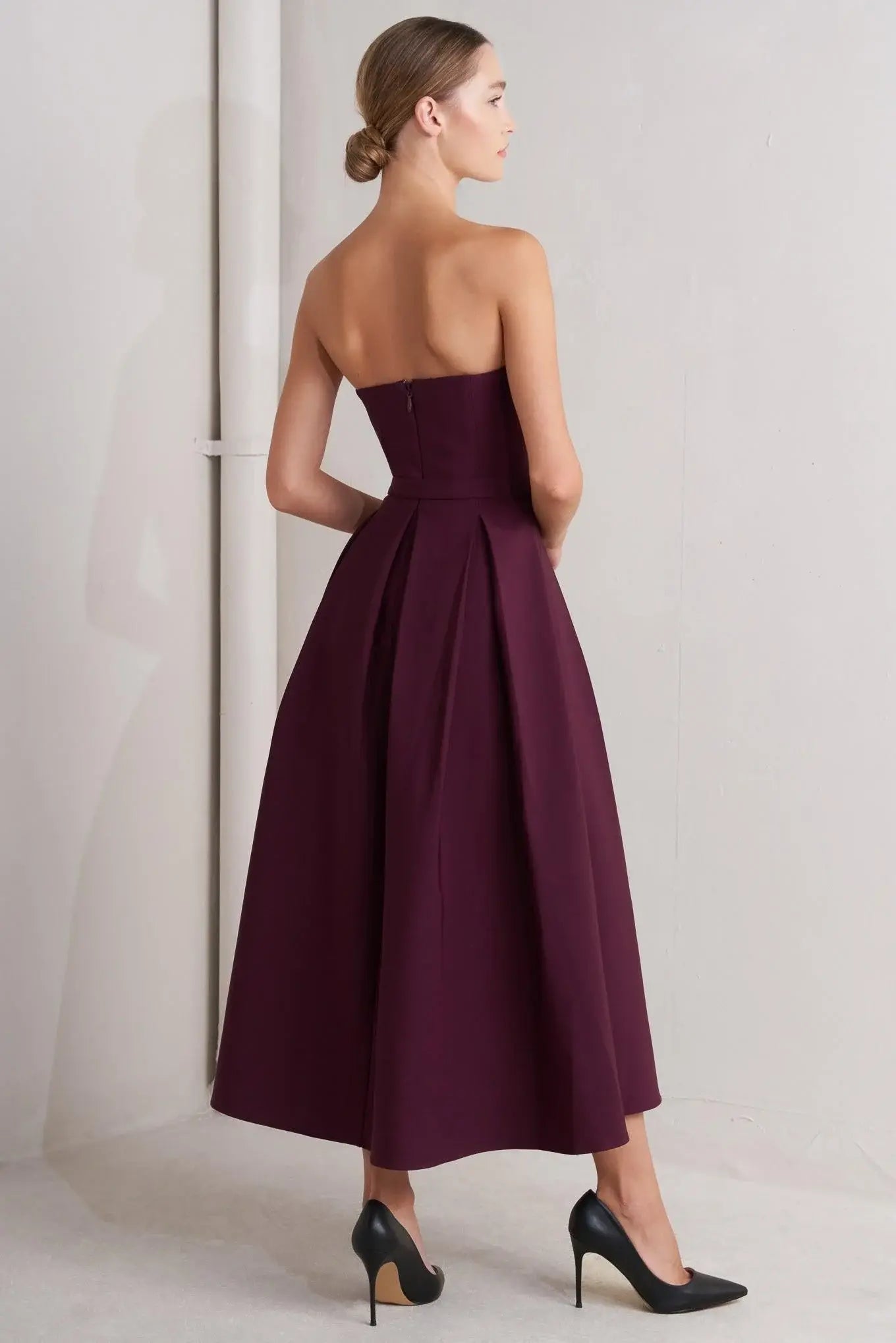 OPERA WINE WOVEN MIDI DRESS - Flying Tomato - Flyclothing LLC