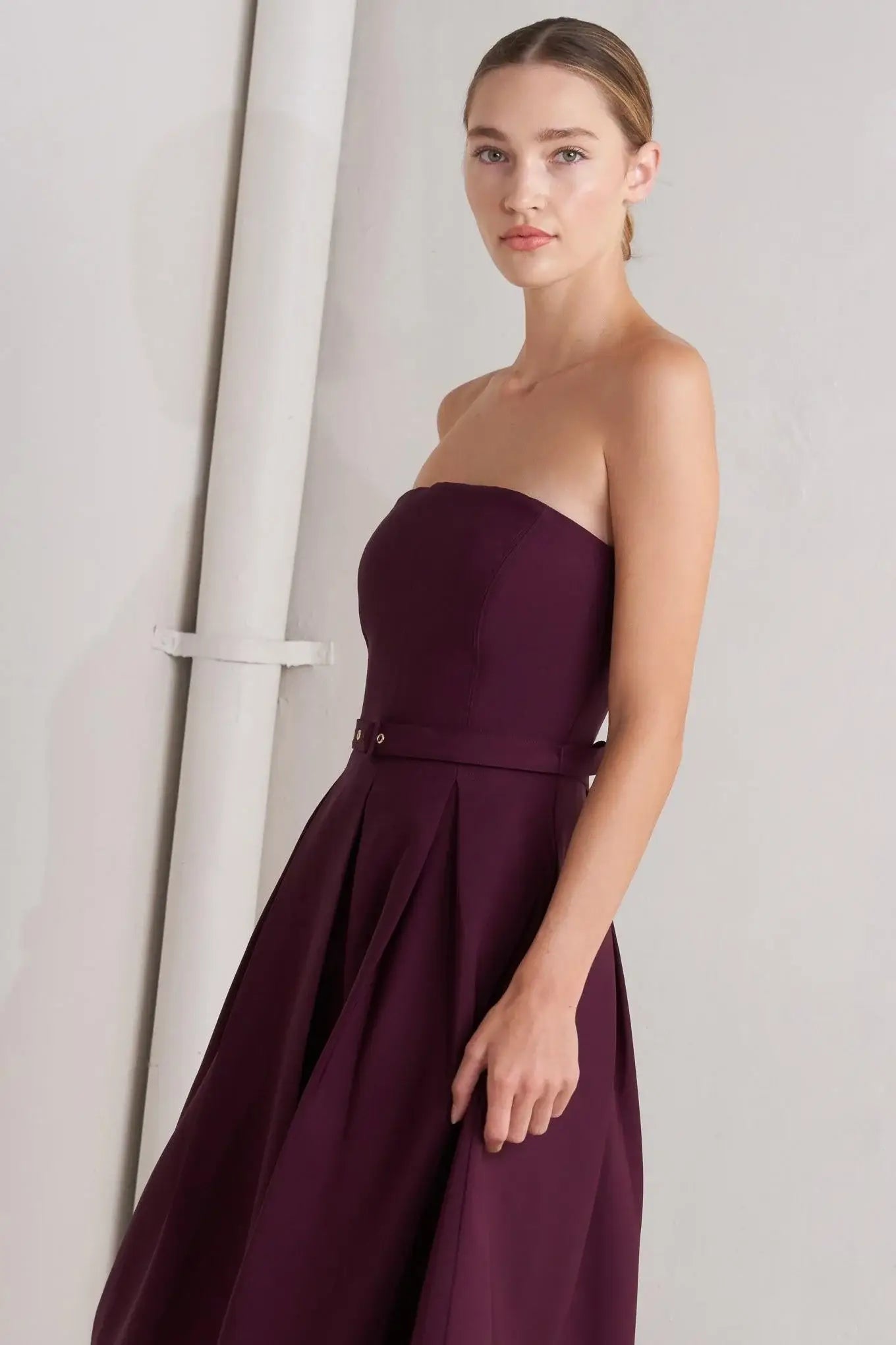 OPERA WINE WOVEN MIDI DRESS - Flying Tomato - Flyclothing LLC