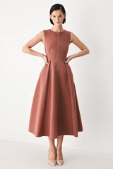CLAY MODERN SWAY WOVEN MIDI DRESS