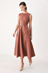 CLAY MODERN SWAY WOVEN MIDI DRESS