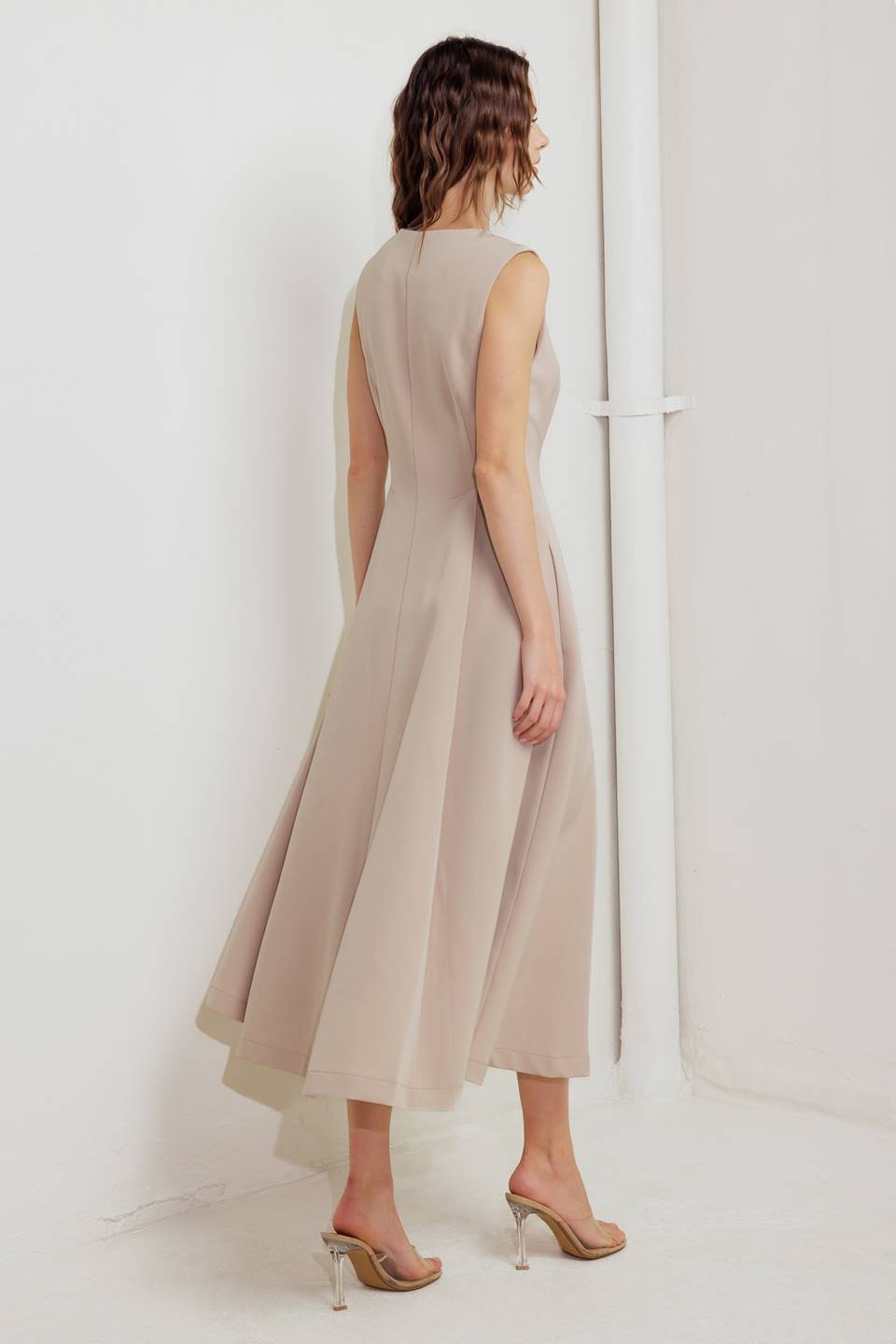 CLAY MODERN SWAY WOVEN MIDI DRESS