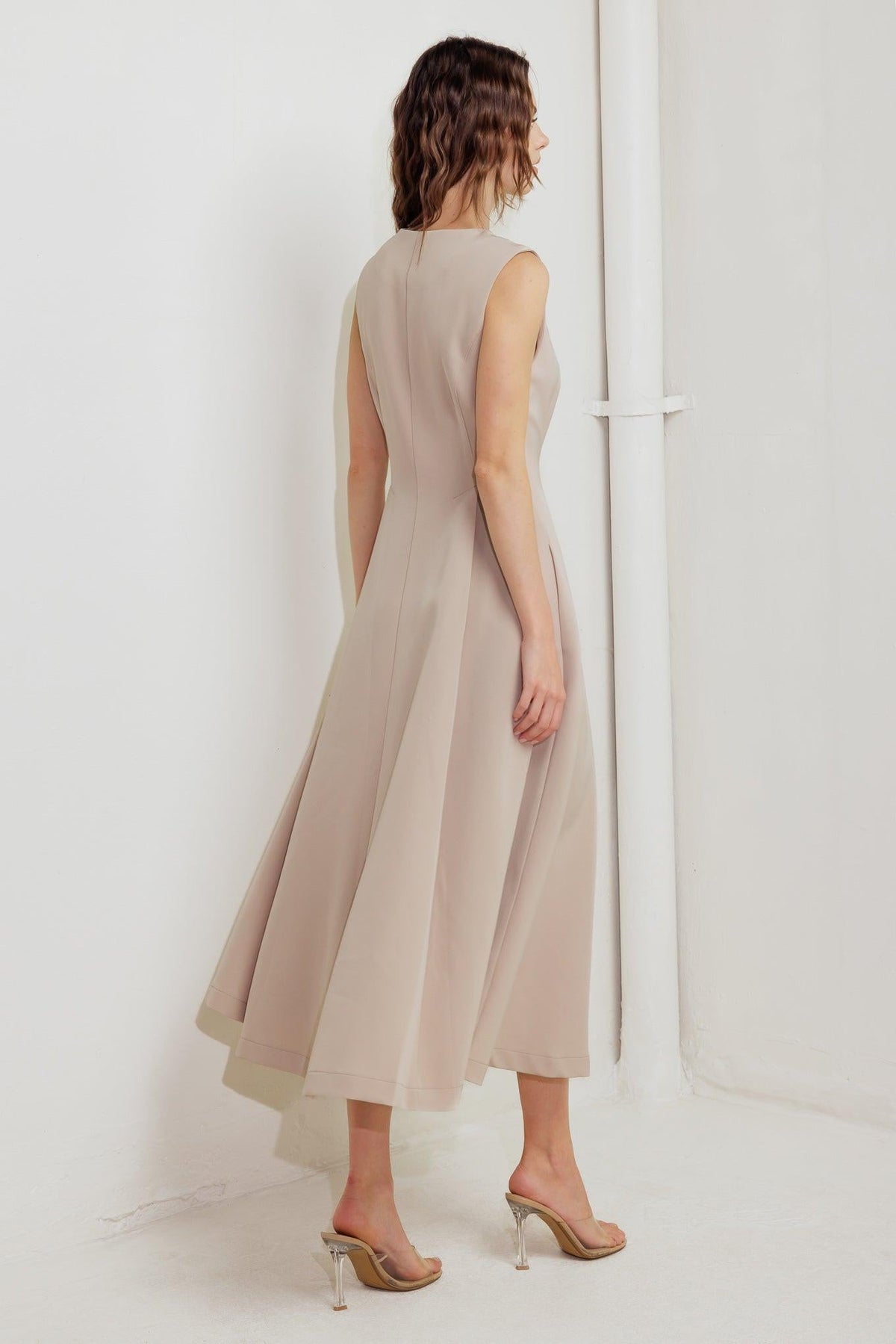 ZIP & FLOW WOVEN MIDI DRESS - Flying Tomato - Flyclothing LLC