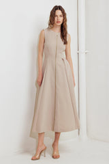 ZIP & FLOW WOVEN MIDI DRESS - Flying Tomato - Flyclothing LLC