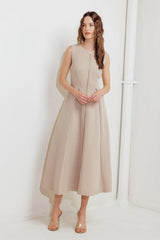 ZIP & FLOW WOVEN MIDI DRESS - Flying Tomato - Flyclothing LLC