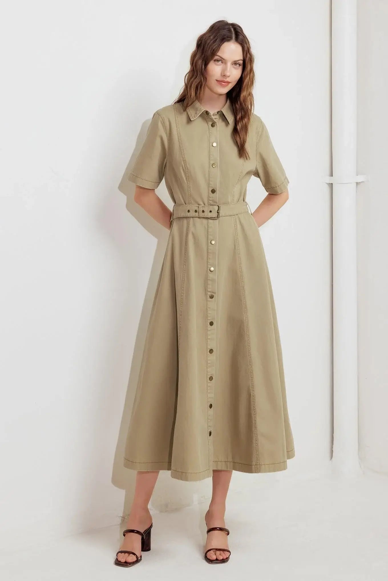 TERRACOTTA TRAIL WOVEN MIDI DRESS - Flying Tomato - Flyclothing LLC
