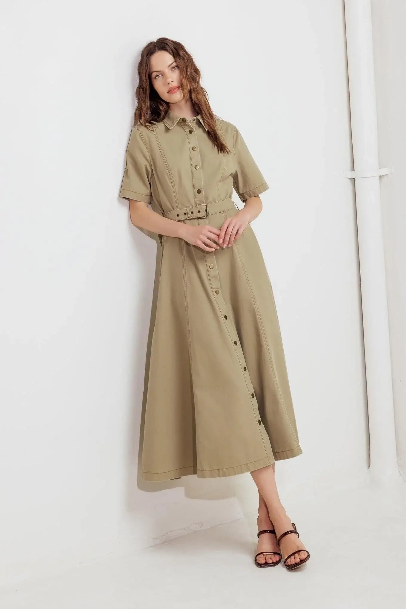 TERRACOTTA TRAIL WOVEN MIDI DRESS - Flying Tomato - Flyclothing LLC