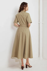 TERRACOTTA TRAIL WOVEN MIDI DRESS - Flying Tomato - Flyclothing LLC