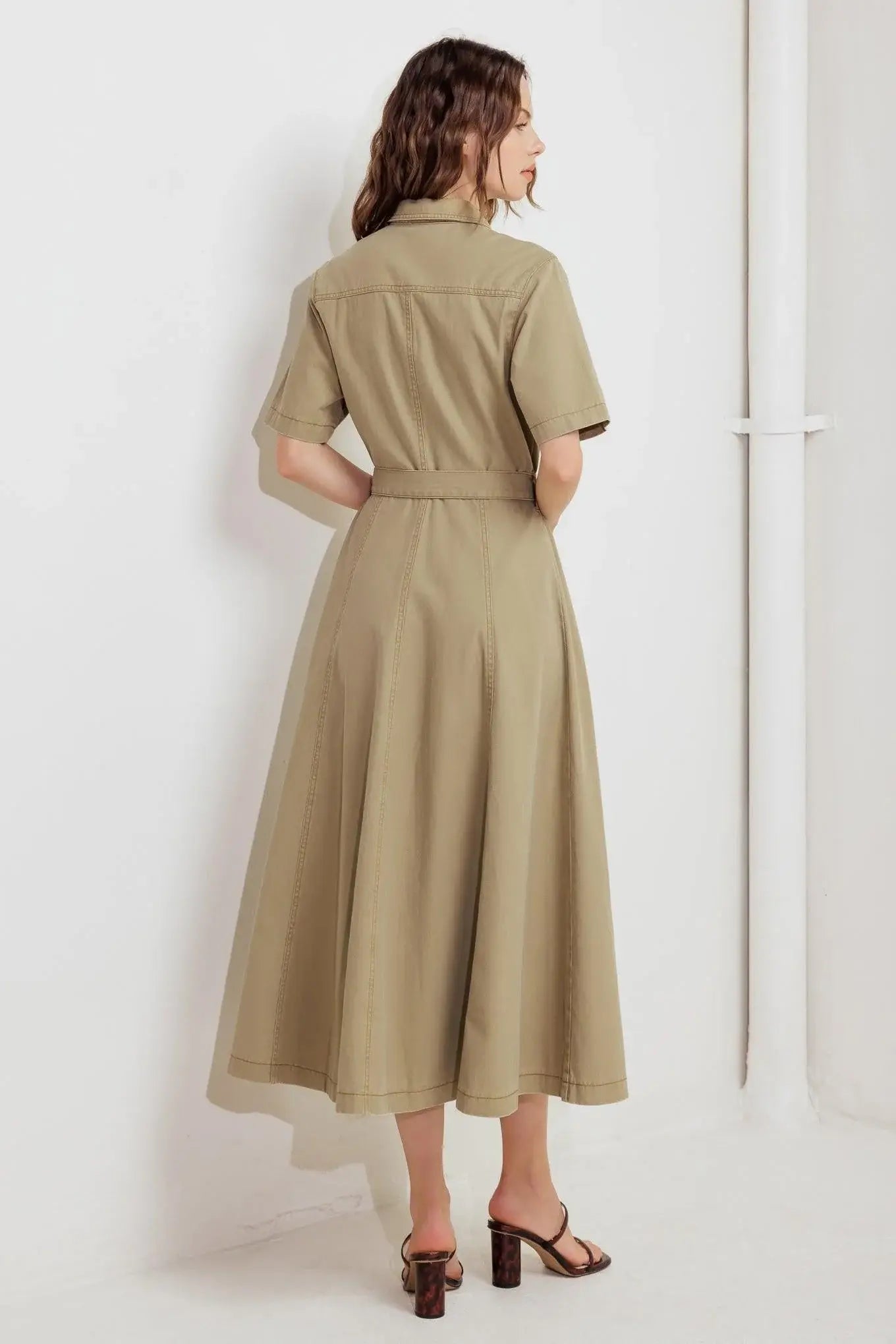TERRACOTTA TRAIL WOVEN MIDI DRESS - Flying Tomato - Flyclothing LLC