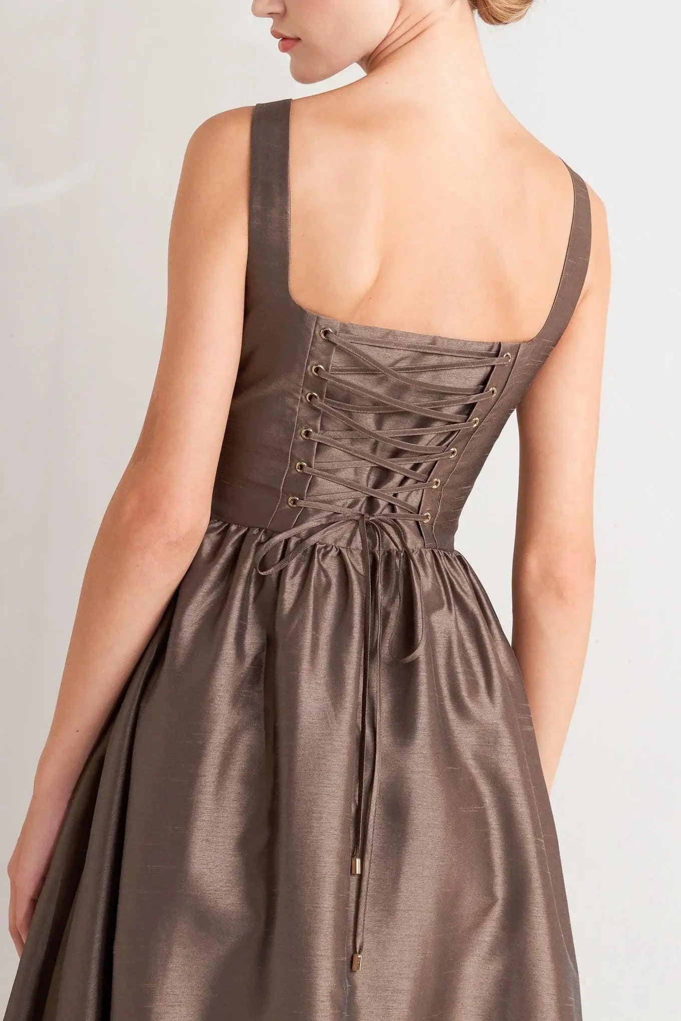 CAFÉ LUSTER WOVEN MIDI DRESS - Flying Tomato - Flyclothing LLC