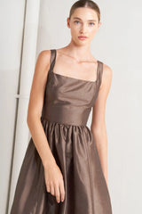CAFÉ LUSTER WOVEN MIDI DRESS - Flying Tomato - Flyclothing LLC