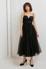 HEART DOT BALLET TULLE MIDI DRESS - Flying Tomato - Flyclothing LLC