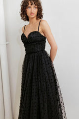 HEART DOT BALLET TULLE MIDI DRESS - Flying Tomato - Flyclothing LLC
