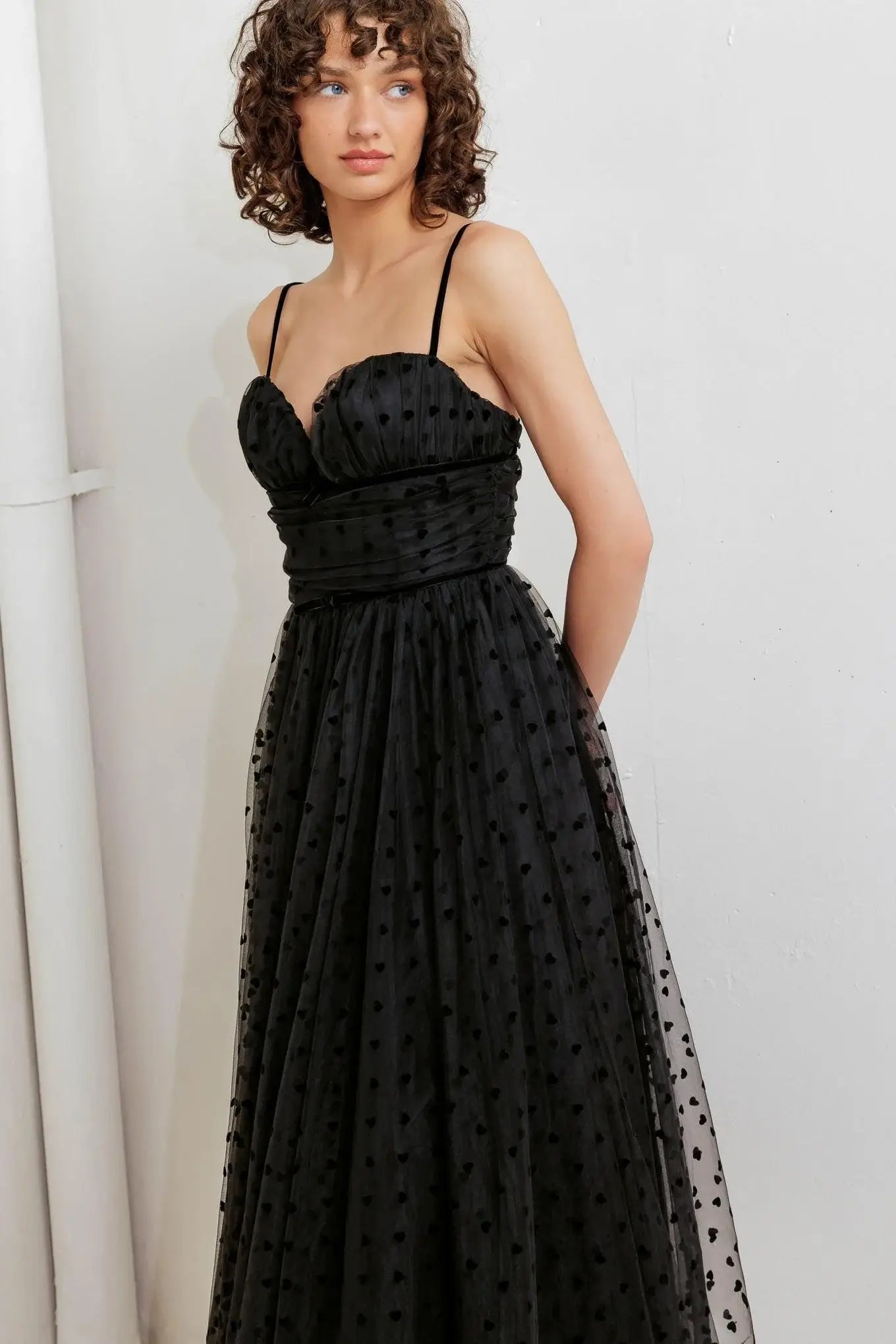 HEART DOT BALLET TULLE MIDI DRESS - Flying Tomato - Flyclothing LLC