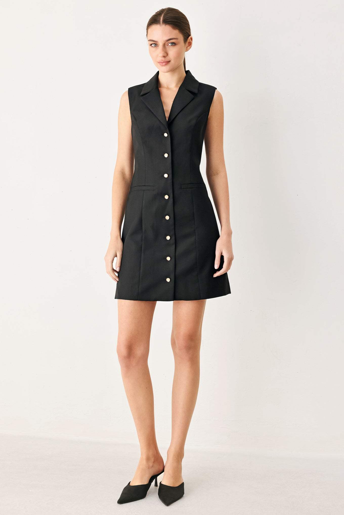 MODERN OFFICE WOVEN MINI DRESS