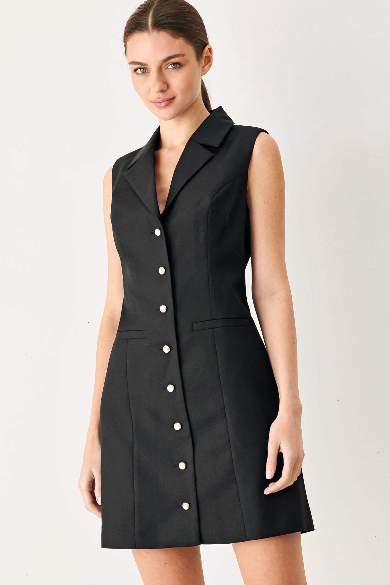 MODERN OFFICE WOVEN MINI DRESS