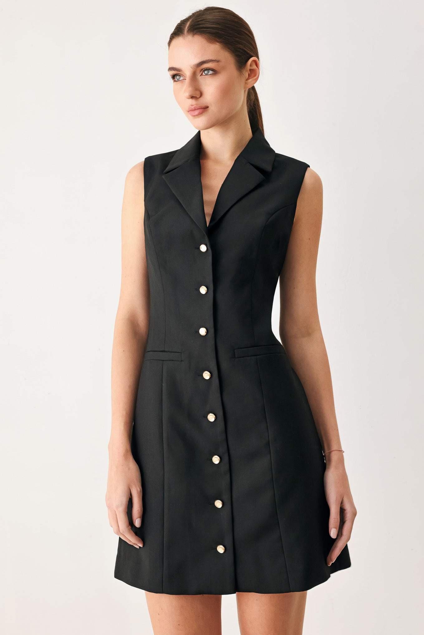 MODERN OFFICE WOVEN MINI DRESS