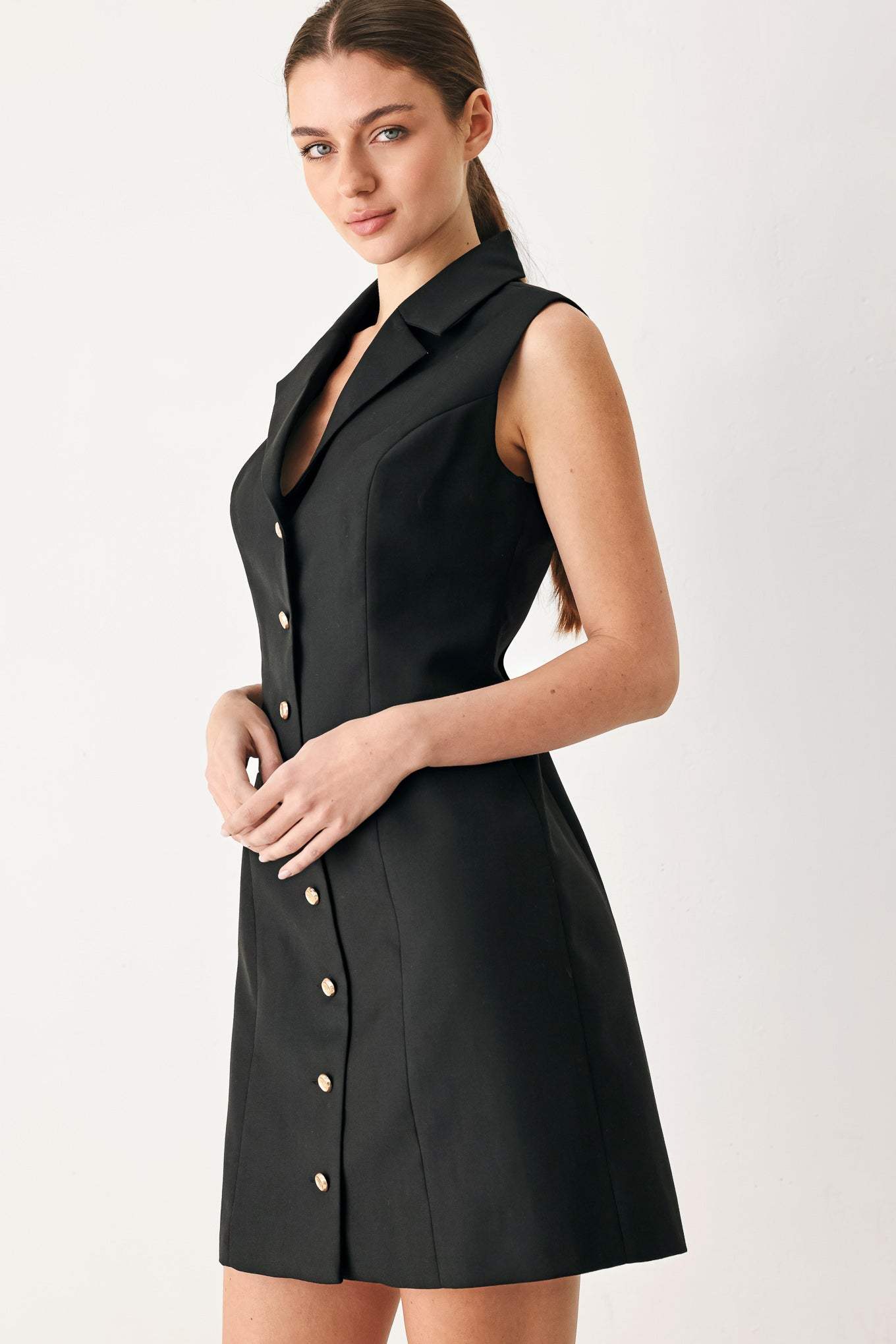 MODERN OFFICE WOVEN MINI DRESS