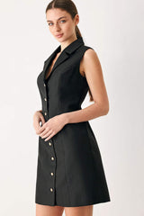 MODERN OFFICE WOVEN MINI DRESS