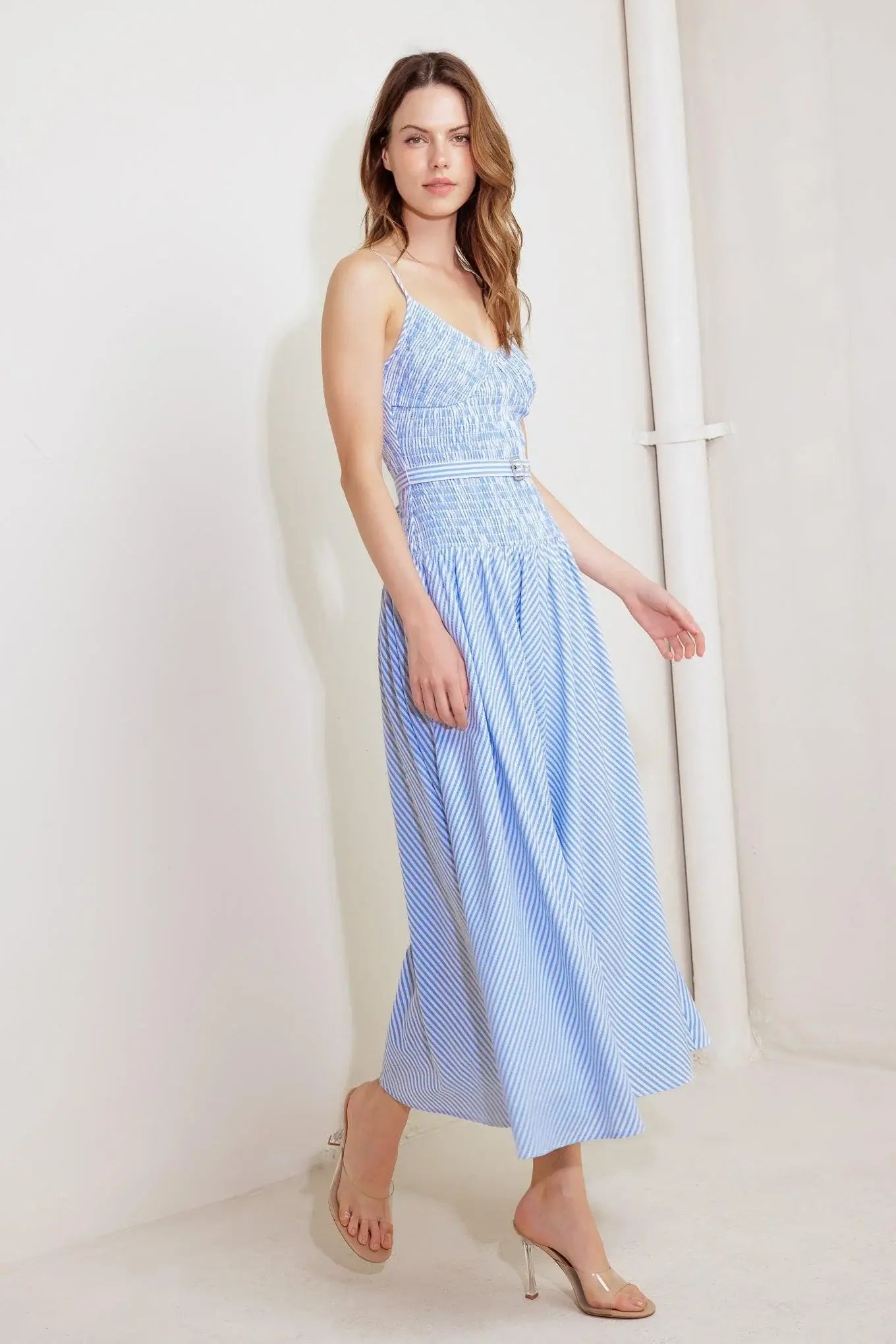 CITY BREEZE WOVEN MIDI DRESS - Flying Tomato - Flyclothing LLC