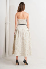 WHISPER LEAF WOVEN MIDI DRESS - Flying Tomato - Flyclothing LLC
