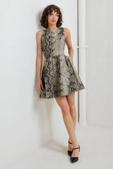 SNAKE GLAM FAUX LEATHER MINI DRESS - Flying Tomato - Flyclothing LLC