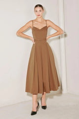 SUNSET SILHOUETTE WOVEN MIDI DRESS - Flying Tomato - Flyclothing LLC