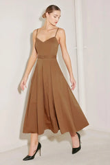SUNSET SILHOUETTE WOVEN MIDI DRESS - Flying Tomato - Flyclothing LLC