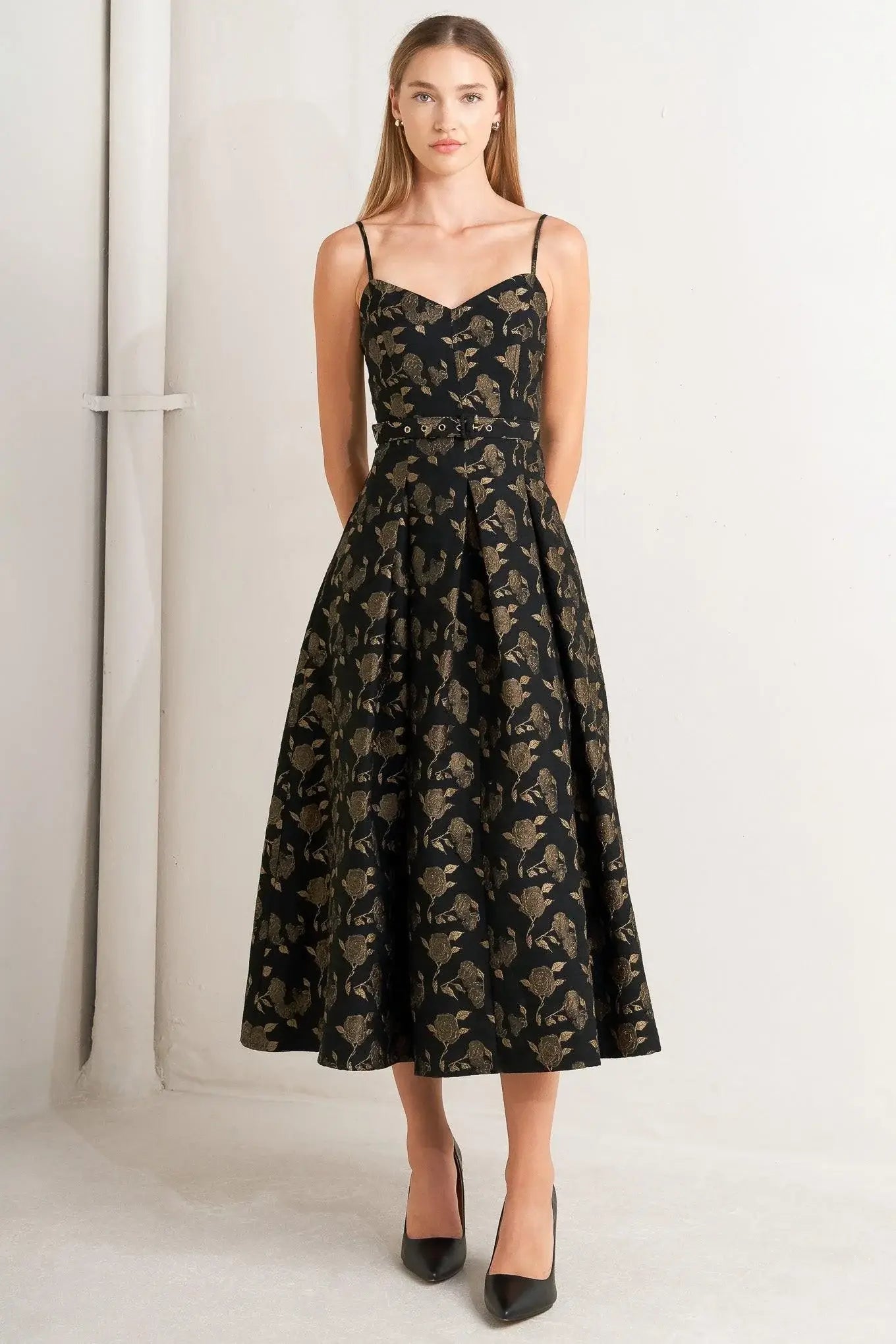 GARDEN OPERA WOVEN MIDI DRESS - Flying Tomato - Flyclothing LLC