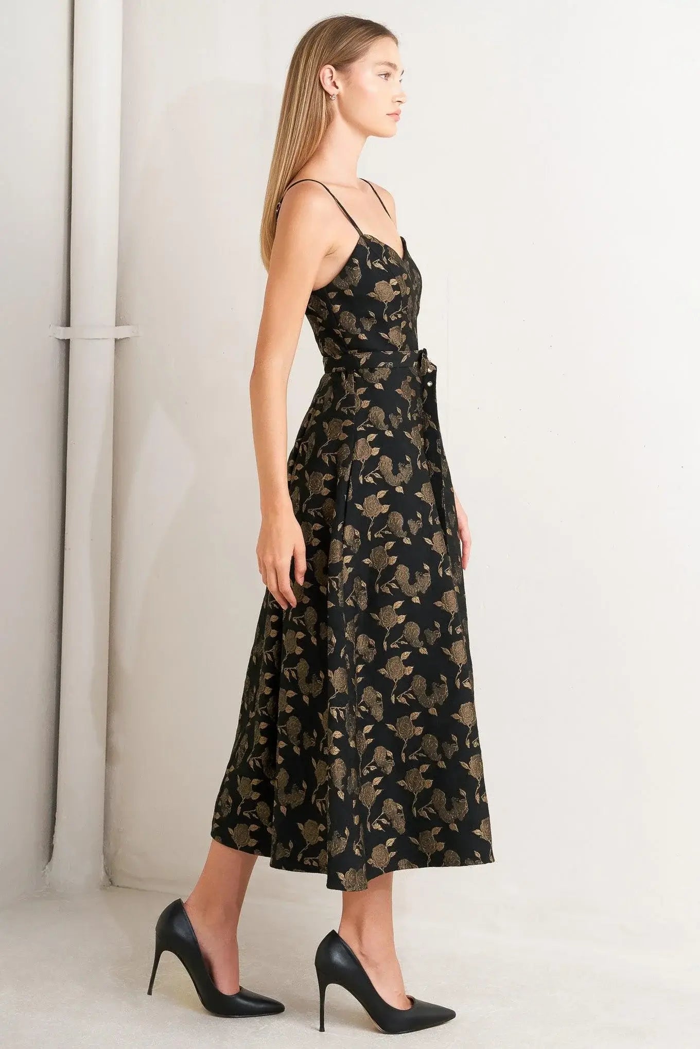 GARDEN OPERA WOVEN MIDI DRESS - Flying Tomato - Flyclothing LLC