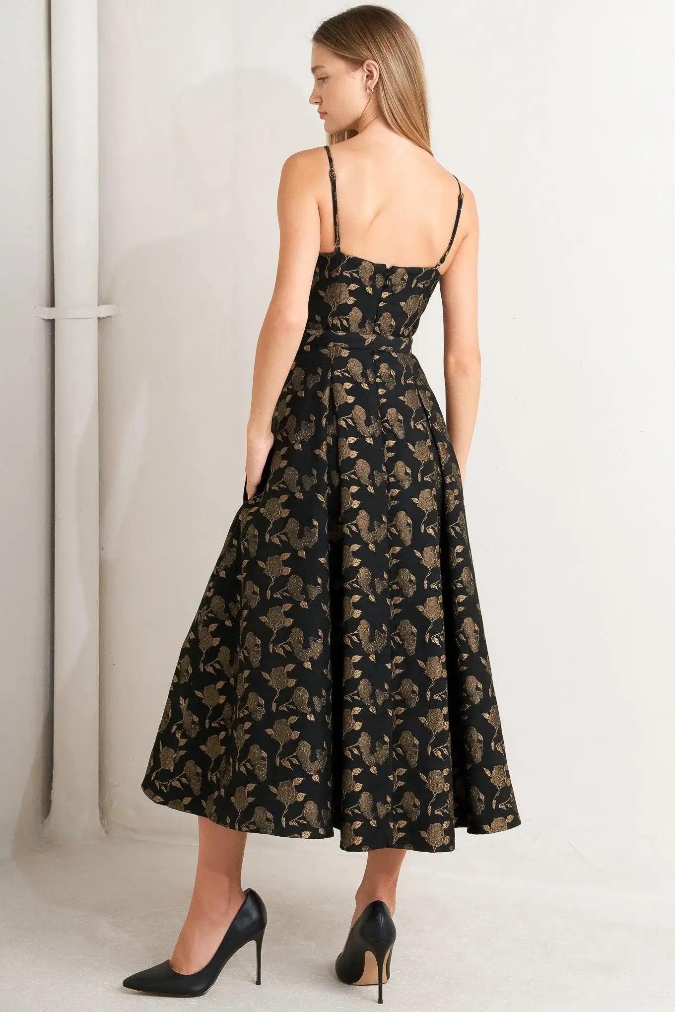 GARDEN OPERA WOVEN MIDI DRESS - Flying Tomato - Flyclothing LLC
