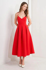 RUBY AFFAIR WOVEN MIDI DRESS - Flying Tomato - Flyclothing LLC